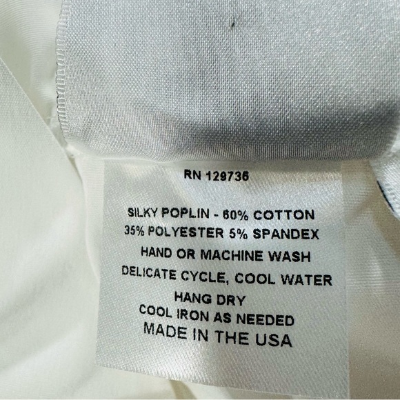 Finley Silky white poplin blouse ruffle XS White Time Capsule Classic Preppy - Picture 9 of 9